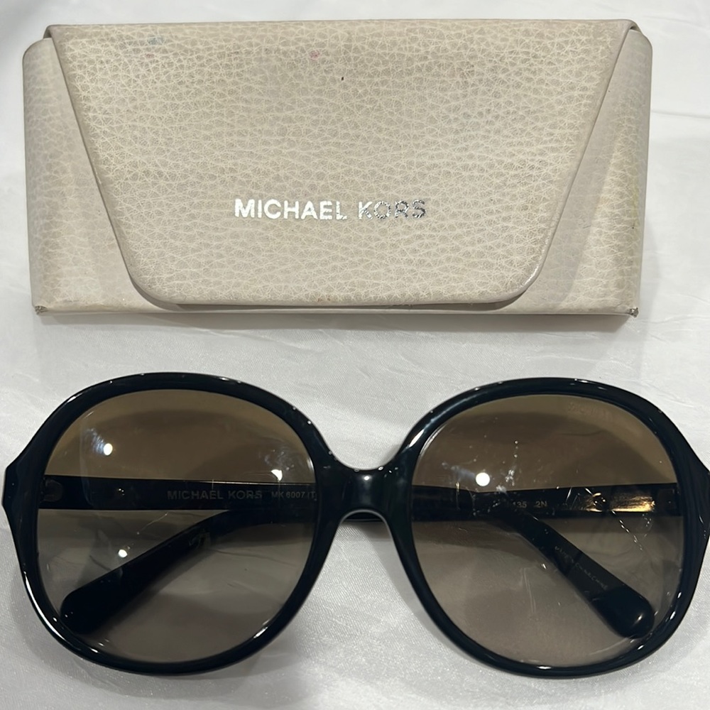 Michael Kors Black/Tortoise Sunglasses with Leather Case and Lens Cleaner